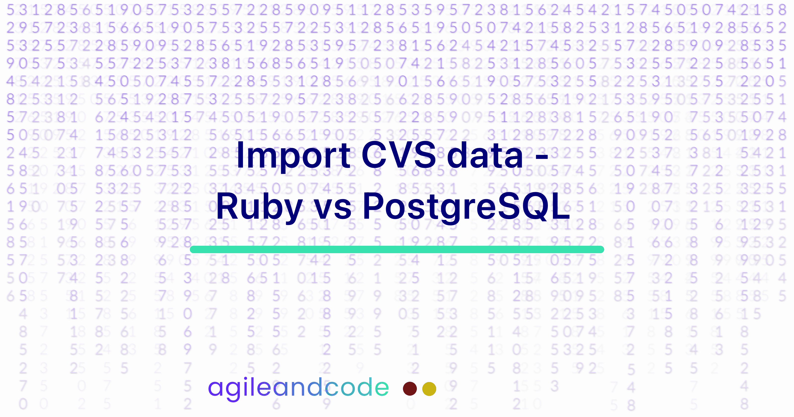 Import CVS data - Ruby vs PostgreSQL