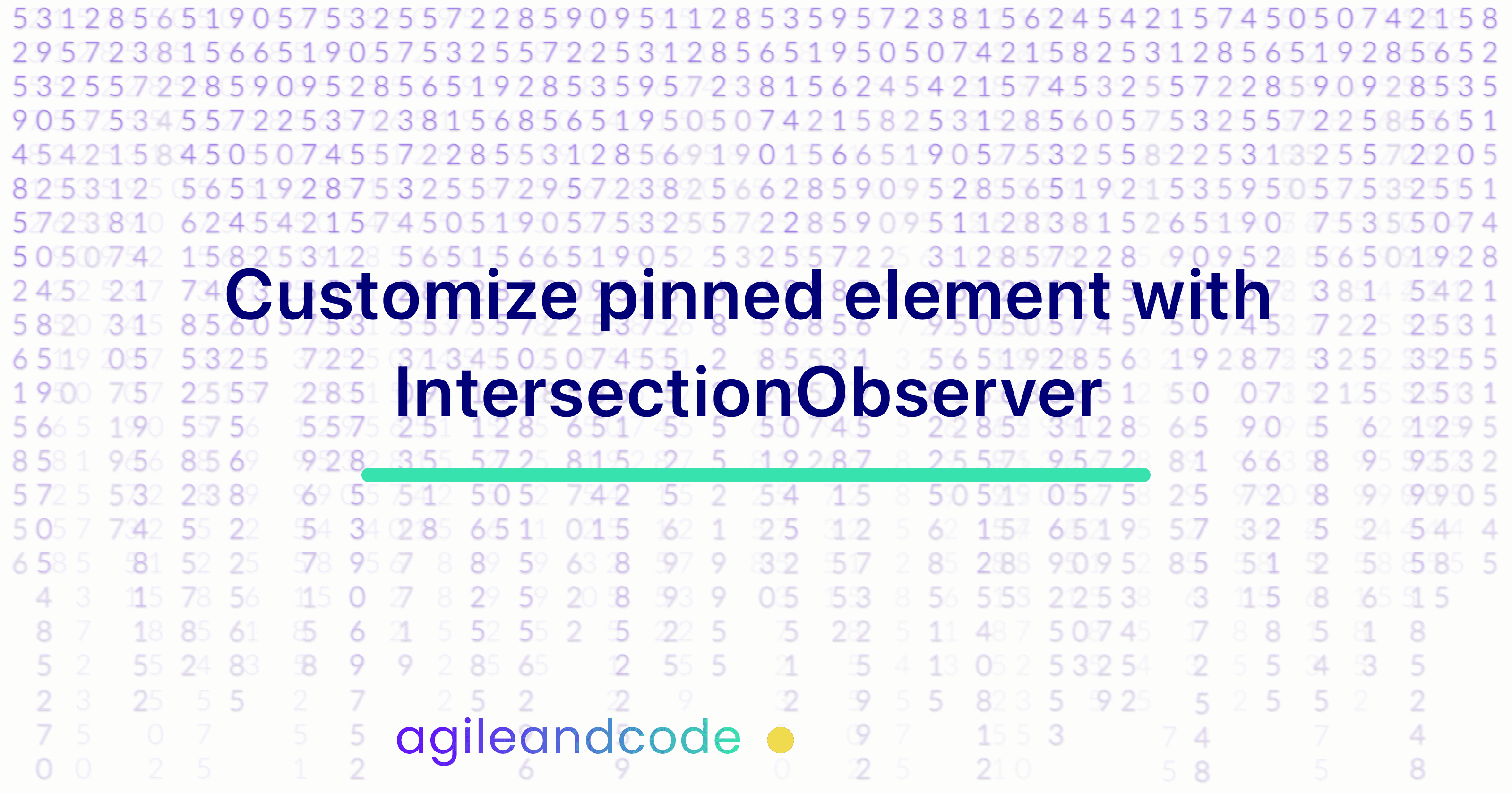 Customize pinned element with IntersectionObserver